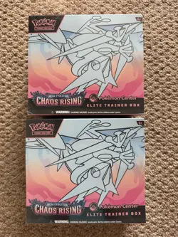 Pokemon TCG Chaos Rising Pokemon Center Elite Trainer Box ETB x2 Sealed Damage - Image 1
