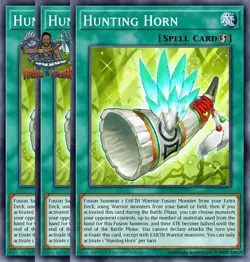 Yugioh 3x Hunting Horn DOOD-EN086 Common 1st Ed NM - Image 1