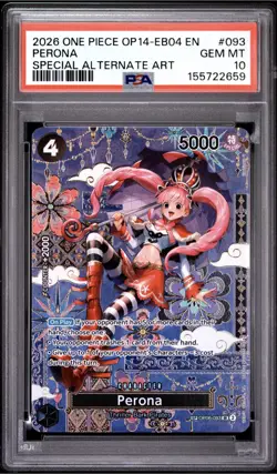2026 One Piece OP14-EB04 Perona Special Alternate Art #093 PSA 10 MINT - Image 1