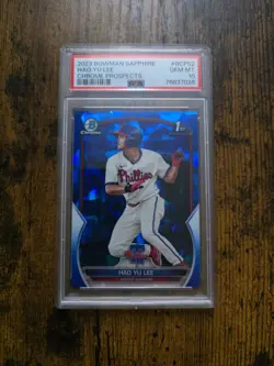 Hao Yu Lee 2023 1st Bowman Chrome Sapphire PSA 10 Detroit Tigers - Image 1
