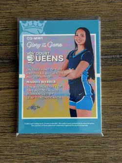 2025 Leaf Glory Of The Game Maddie Webber Court Queens Auto /40 - Image 2