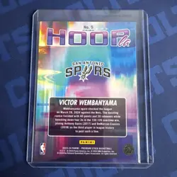 2023-24 Panini NBA HOOPS Premium Stock Hoopla Victor Wembanyama Silver RC - Image 2
