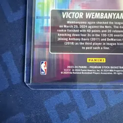 2023-24 Panini NBA HOOPS Premium Stock Hoopla Victor Wembanyama Silver RC - Image 4