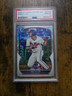 Hao Yu Lee 2023 1st Bowman Chrome Mojo Mega Box PSA 10 Detroit Tigers - Image 1