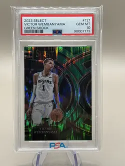 2023-24 Select Premier Level Victor Wembanyama #121 Green Shock (RC) PSA 10 - Image 1