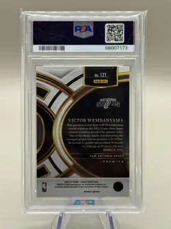 2023-24 Select Premier Level Victor Wembanyama #121 Green Shock (RC) PSA 10 - Image 2