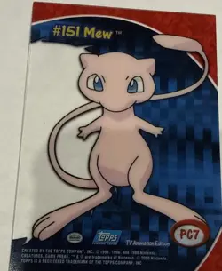 Mew #PC7 Pokemon 2000 Topps TV Clear Great Condition - Image 5