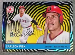 2025 Topps Chrome Platinum Carlton Fisk Black Vibrations Refractor /10 #357 - Image 1