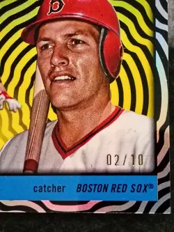 2025 Topps Chrome Platinum Carlton Fisk Black Vibrations Refractor /10 #357 - Image 2
