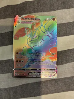 Pokemon TCG Machamp VMAX Rainbow Rare Card Astral Radiance 194/189 NM Condition - Image 1