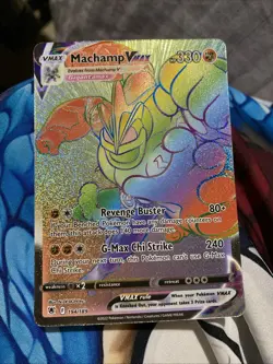 Pokemon TCG Machamp VMAX Rainbow Rare Card Astral Radiance 194/189 - Image 1