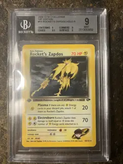 Pokemon 2000 Gym Challenge 1st Edition #15 Rocket's Zapdos BGS 9 HIGH SUBGRADES - Image 1