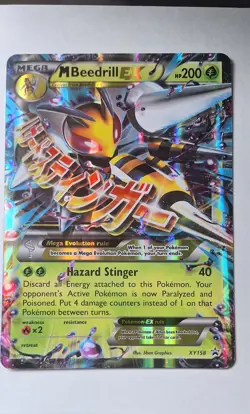 Pokemon TCG M Beedrill EX XY158 XY Mega EX Promo Holo HP JUMBO OVERSIZE - Image 2