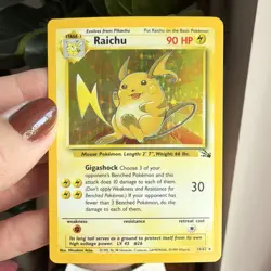Raichu 14/62 Fossil Holo Rare Unlimited 90 HP English Pokemon TCG 1999 - Image 1