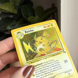 Raichu 14/62 Fossil Holo Rare Unlimited 90 HP English Pokemon TCG 1999 - Image 3