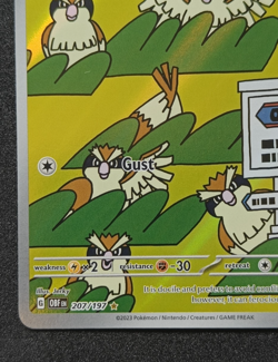 Pokemon TCG Pidgey 207/197 Obsidian Flames IR Illustration Rare Card NM - Image 4