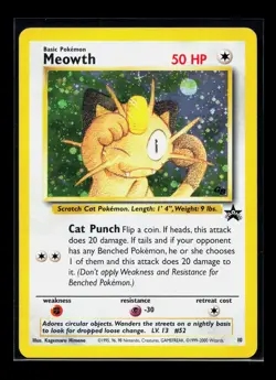 Carte Pokemon Meowth 10 Promo GameBoy Holo BlackStar Wizards Miaouss Promo GB - Image 1