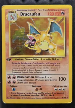Carte Pokemon : Dracaufeu 4/102 HOLO Edition 1 - Set de Base - Francaise - Image 1