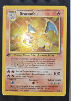 Carte Pokemon : Dracaufeu 4/102 HOLO Edition 1 - Set de Base - Francaise - Image 2
