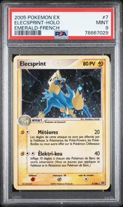 Carte Pokemon Elecsprint 7/106 PSA 9 Holographique EX Emeraude FR A - Image 1
