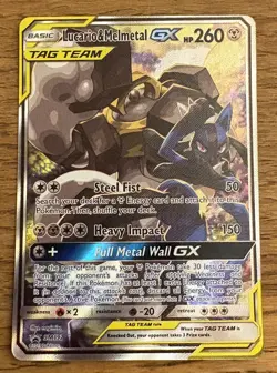 Lucario & Melmetal GX SM192 Sun and Moon Tag Team Pokemon Black Star Promo NM - Image 1