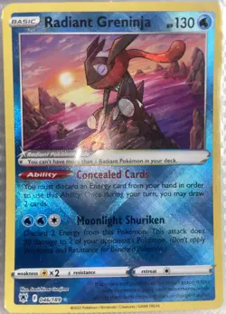 Radiant Greninja 046/189 Radiant Rare Astral Radiance Pokemon Holo Near Mint - Image 1