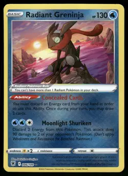 Radiant Greninja 046/189 Radiant Rare Astral Radiance Pokemon Holo Near Mint - Image 1