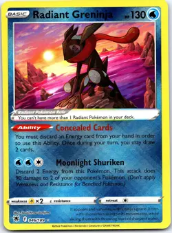 Radiant Greninja 046/189 Radiant Rare Astral Radiance Pokemon Near Mint - Image 1