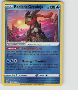 Radiant Greninja 046/189 Radiant Rare Astral Radiance Pokemon Holo Near Mint - Image 1