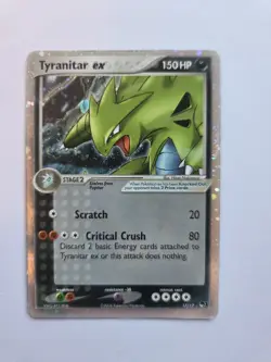 Pokemon Tyranitar EX Holo Swirl 17/17 Unseen Forces Rare 2004 NM - Image 1