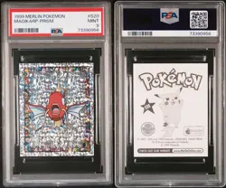 1999 MERLIN POKEMON #S20 MAGIKARP PRISM PSA 9 - Image 3