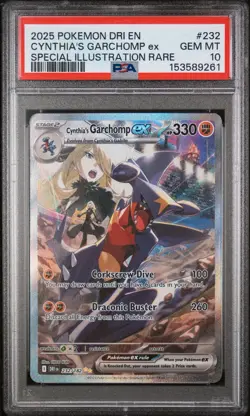 2025 Pokemon Dri En Special Illustration Rare #232 Cynthia's Garchomp Ex PSA 10 - Image 1