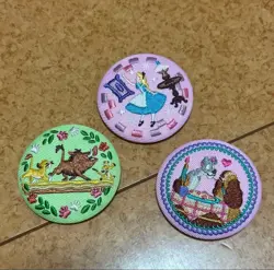 Disney Alice Lion King Lady and the Tramp Embroidery Tin Badge 3 Piece Set - Image 1