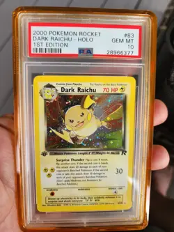 2000 Pokemon Team Rocket Dark Raichu - Holo 1st Edition #83 PSA 10 - POP-246 - Image 1