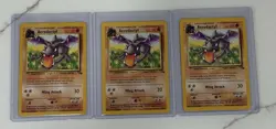 Lot Of 3 Pokemon Cards, Rare, Aerodactyl 16/62 , Great Condition, Fossil, 1999 - Image 1