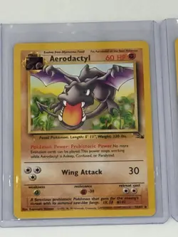 Lot Of 3 Pokemon Cards, Rare, Aerodactyl 16/62 , Great Condition, Fossil, 1999 - Image 3