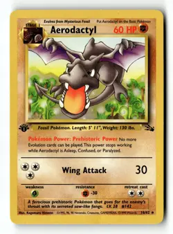 Pokemon Card Aerodactyl (16) 1st Edition LP Fossil 16/62 - Image 1