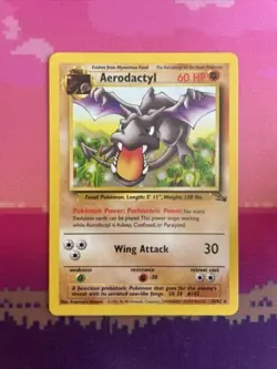 Pokemon Card Aerodactyl Fossil Rare 16/62 Near Mint - Image 1
