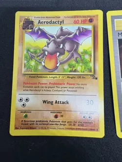Vintage Pokemon TCG Aerodactyl 16/62 Fossil Rare And Mysterious Fossil 62/62 LP - Image 1
