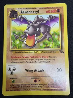 Vintage Pokemon TCG Aerodactyl 16/62 Fossil Rare And Mysterious Fossil 62/62 LP - Image 4