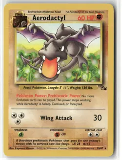 Pokemon Aerodactyl (16) 16/62 Unlimited Fossil Rare - Image 1