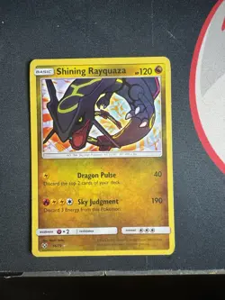 Pokemon TCG Shining Rayquaza Holo Rare Damaged - Image 1