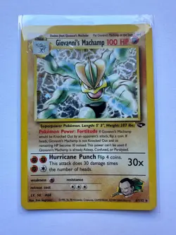 Pokemon Giovanni's Machamp 6/132 Holo Rare Unlimited Gym Challenge NM - Image 1