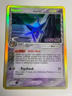 Pokemon TCG Espeon Delta Species 4/113 Reverse Holo Holo Rare English 70 HP - Image 1