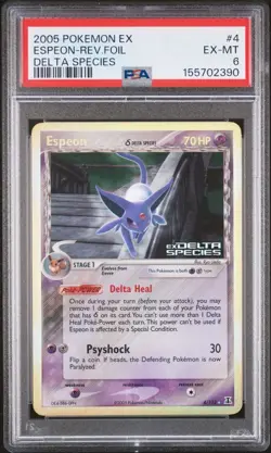 2005 Pokemon EX Delta Species Espeon Reverse Holo #4/113 PSA 6 - Image 1
