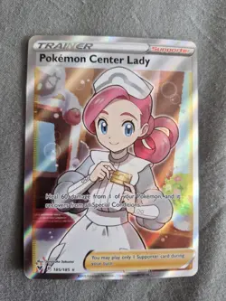 Pokemon TCG Pokemon Center Lady Vivid Voltage 185/185 Holo Full Art Ultra Rare - Image 1