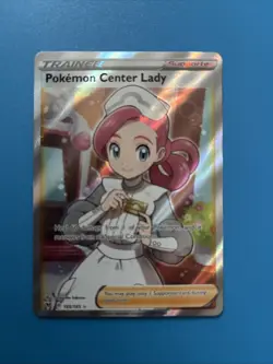 Pokemon TCG Pokemon Center Lady Vivid Voltage 185/185 Holo Full Art Ultra Rare - Image 1