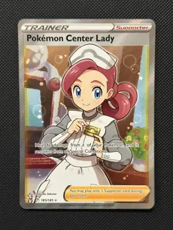 Pokemon TCG - Pokemon Center Lady Vivid Voltage 185/185 Holo Full Art Ultra Rare - Image 1