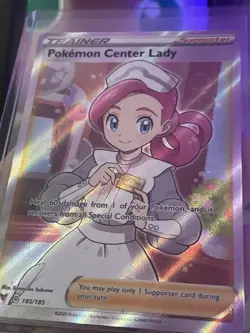 Pokemon TCG Pokemon Center Lady Vivid Voltage 185/185 Holo Full Art Ultra Rare - Image 2