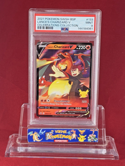 2021 POKEMON Celebrations SWSH LANCE'S CHARIZARD V Black Star Promo #133 PSA 9 - Image 1